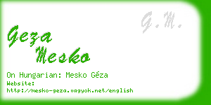 geza mesko business card